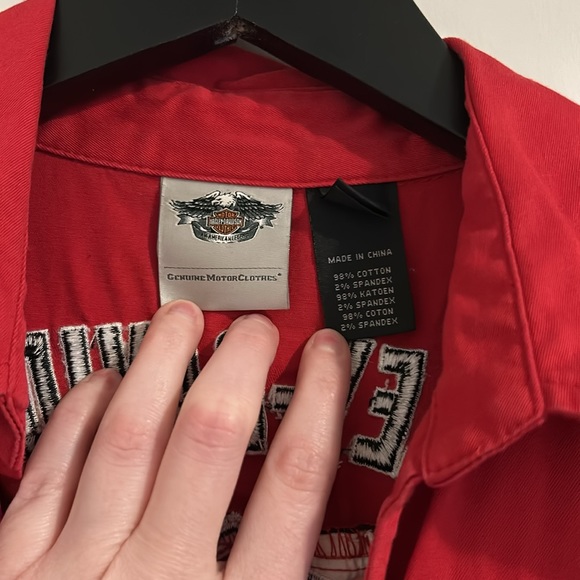 *SOLD* vintage harley davidson zip up work shirt - Picture 2 of 4